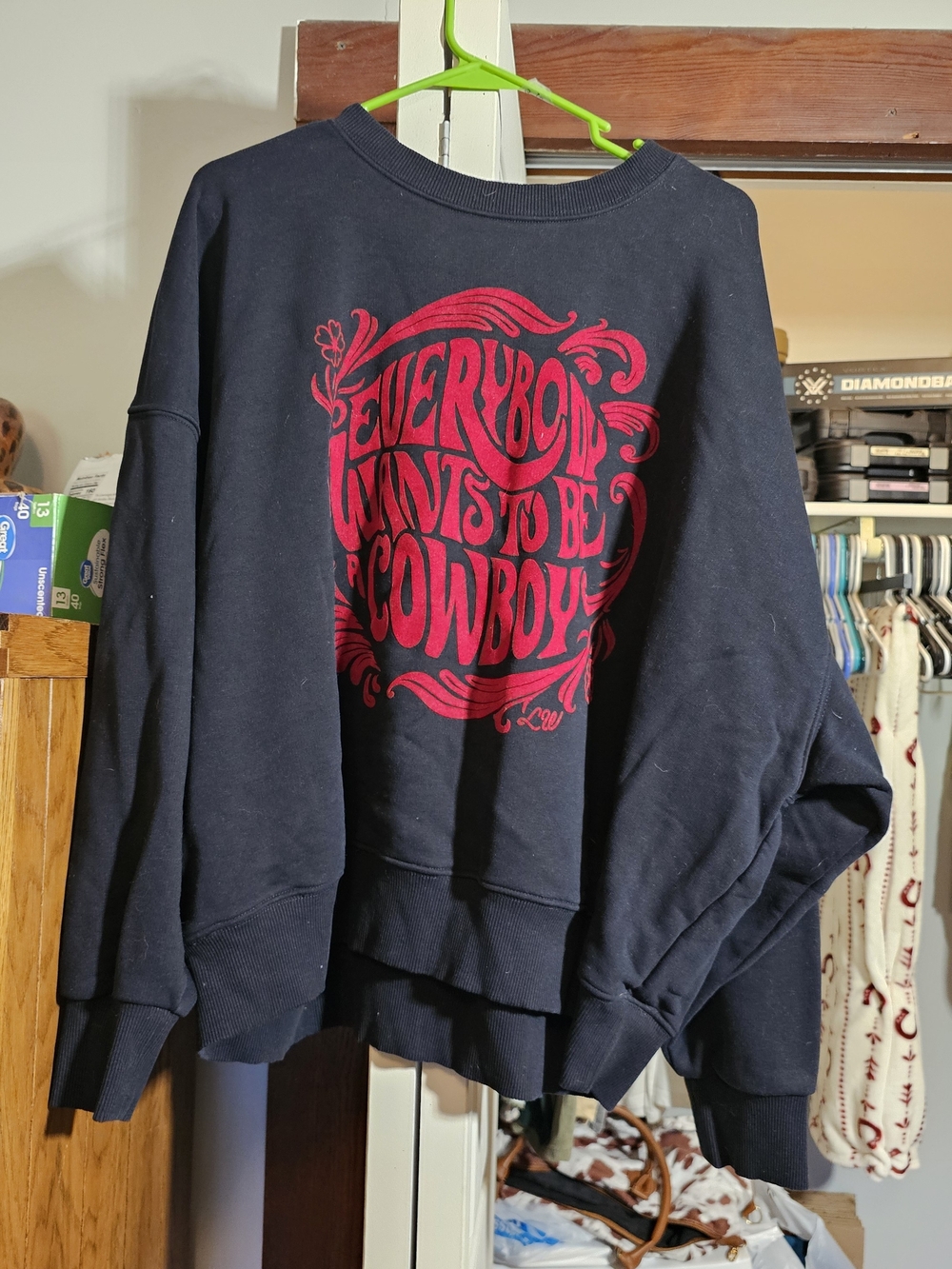 Wrangler Black Crewneck Sweatshirt with Red Graphic